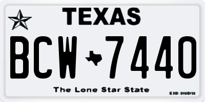 TX license plate BCW7440