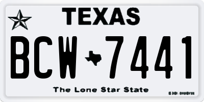 TX license plate BCW7441