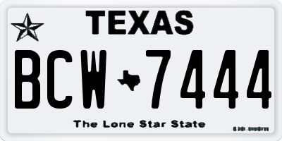 TX license plate BCW7444