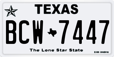 TX license plate BCW7447