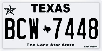 TX license plate BCW7448