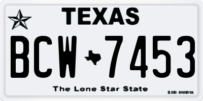 TX license plate BCW7453