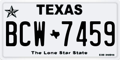 TX license plate BCW7459