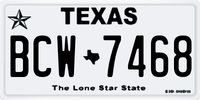 TX license plate BCW7468