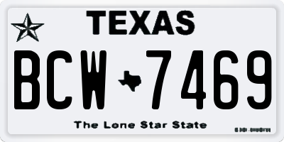TX license plate BCW7469
