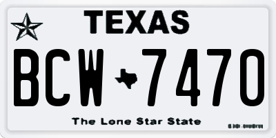 TX license plate BCW7470