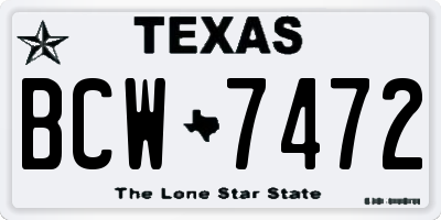 TX license plate BCW7472