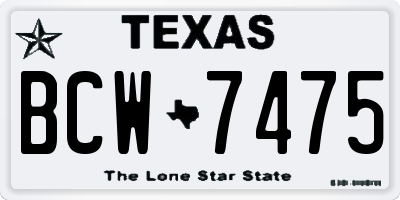 TX license plate BCW7475