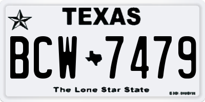 TX license plate BCW7479
