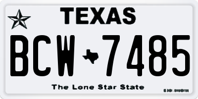 TX license plate BCW7485