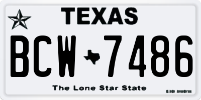 TX license plate BCW7486