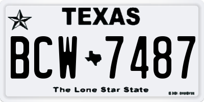 TX license plate BCW7487