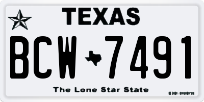 TX license plate BCW7491