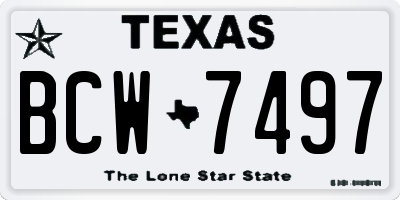 TX license plate BCW7497