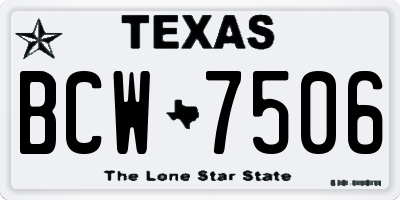 TX license plate BCW7506