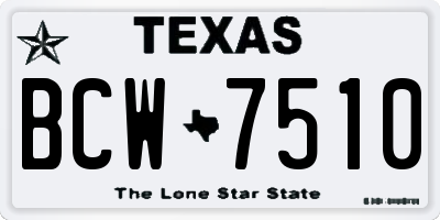 TX license plate BCW7510