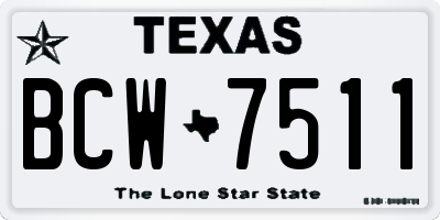 TX license plate BCW7511