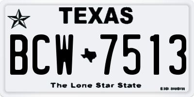 TX license plate BCW7513