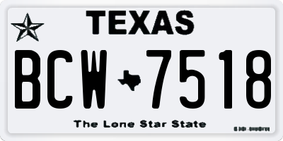TX license plate BCW7518