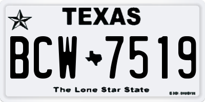 TX license plate BCW7519