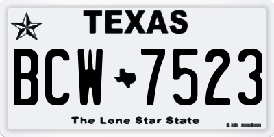 TX license plate BCW7523