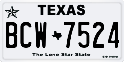 TX license plate BCW7524