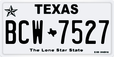 TX license plate BCW7527