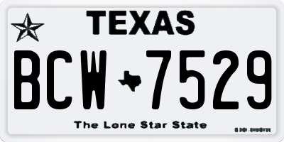 TX license plate BCW7529