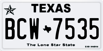 TX license plate BCW7535