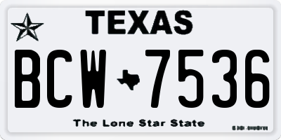 TX license plate BCW7536