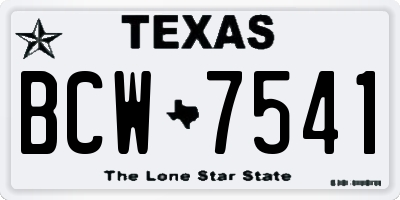 TX license plate BCW7541