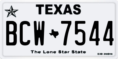 TX license plate BCW7544