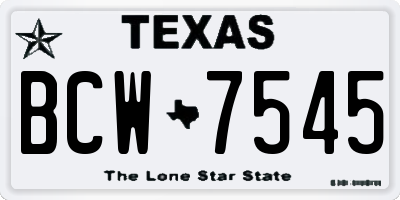 TX license plate BCW7545