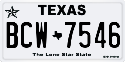 TX license plate BCW7546