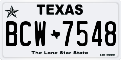 TX license plate BCW7548