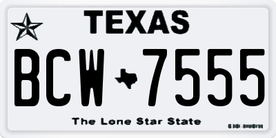 TX license plate BCW7555
