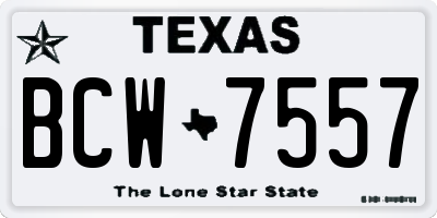 TX license plate BCW7557