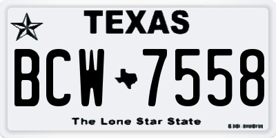 TX license plate BCW7558