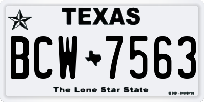 TX license plate BCW7563