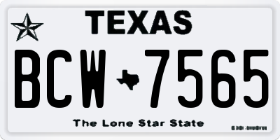 TX license plate BCW7565