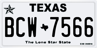 TX license plate BCW7566