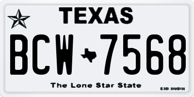 TX license plate BCW7568