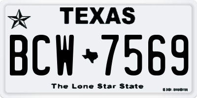 TX license plate BCW7569