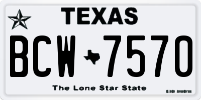TX license plate BCW7570