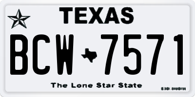 TX license plate BCW7571