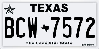 TX license plate BCW7572