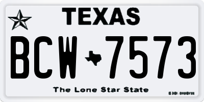 TX license plate BCW7573