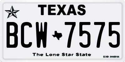 TX license plate BCW7575