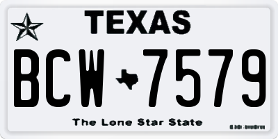 TX license plate BCW7579