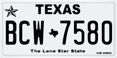 TX license plate BCW7580